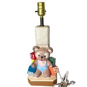 Vintage 1976 Continentale Teddy Bear Lamp | Signed Ceramic Nursery Decor |